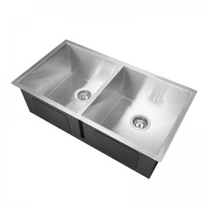 Zéro Radium Flushmount double bol évier de cuisine en acier inoxydable