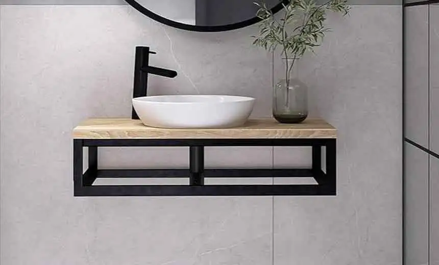 bathroom shelf black metal